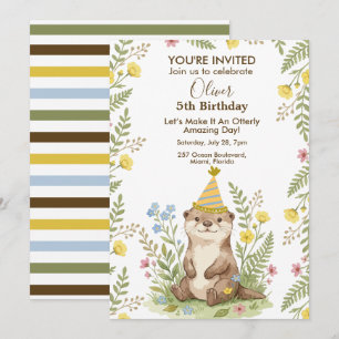 Lieve Otter Bloemrijke Bos Verjaardag Kaart