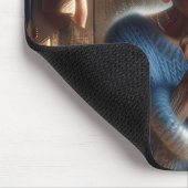 Lieve oude dame met koffie in de ochtend muismat (Hoek)