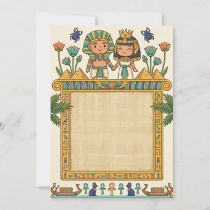Lieve Oude Egyptische Farao Huwelijksuitnodiging Kaart