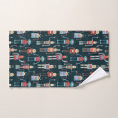 Lieve Oude Retro Robots Donker Bad Handdoek (Handdoek)