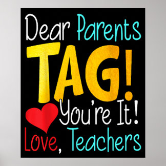Lieve ouders Dag Je houdt van leraren Poster