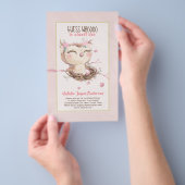 Lieve OWL Baby Shower Uitnodiging voor Meisjes of  Flyer (Hand)