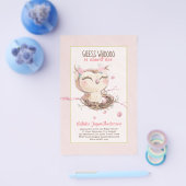 Lieve OWL Baby Shower Uitnodiging voor Meisjes of  Flyer (Enkel)
