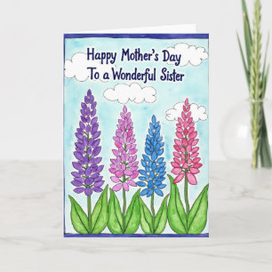 Lieve Paarse Bloemen Dag Kaart