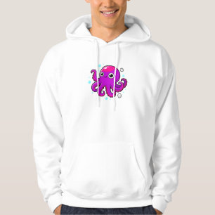 Lieve Paarse Cartoon Octopus Oceaan Zee Dier Hoodie