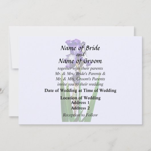 Lieve Paarse Iris Kaart (Voorkant)