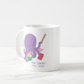 Lieve Paarse Octopus Leraar Persoonlijk Koffiemok (Voorkant links)
