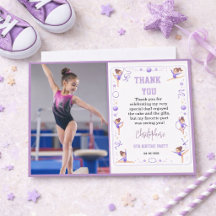 Lieve paarse ritmische gymnastiek verjaardagsfeest