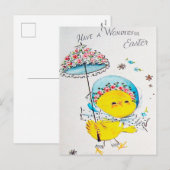 Lieve Paas kuiken Vakantie ansichtkaart retro vint Feestdagenkaart (Voorkant / Achterkant)