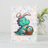 Lieve, paashaas dinosaurus feestdagenkaart (Staand voorkant)