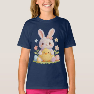 Lieve Paashaas en Kuiken Pastel Lente Kunst T-shirt