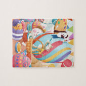 Lieve Paashaas Kat Hond Schilderij Groot Ei Legpuzzel (Horizontaal)