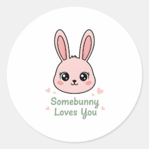 Lieve paashaas ronde sticker