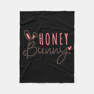 Lieve paashaas vintage prettig pasen lief konijntj fleece deken