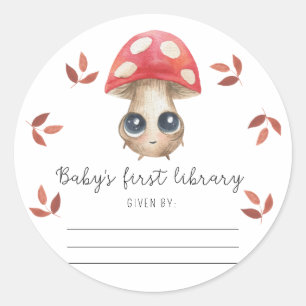 Lieve paddenstoel - boekplaat, boeken voor baby ronde sticker