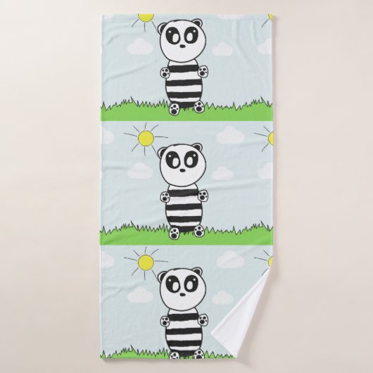 Lieve Panda Illustratie Badhanddoek (Badhanddoek)