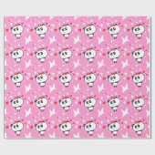 Lieve Pandabeer Meisje Kawaii Kunst door LeahG Cadeaupapier (Vlak)