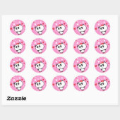Lieve Pandabeer Meisje Kawaii Kunst door LeahG Ronde Sticker (Vel)