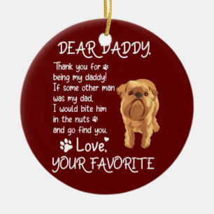 Lieve papa Brussels Griffon Dog Vaderdag Keramisch Ornament