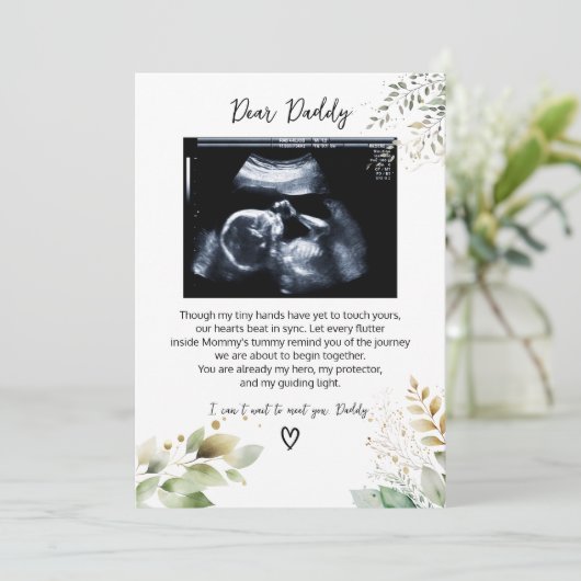 Lieve papa, een bericht van het kleine ventje feestdagenkaart (Staand voorkant)