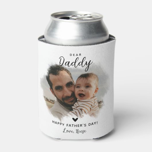 Lieve papa | Moderne Foto Hart Vaderdag Blikjeskoeler (Blikje Voorkant)