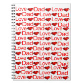 Lieve Papa Rode Harten Notitieboek (Voorkant)