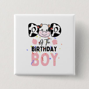 Lieve papa van de verjaardags cowboy boerderij vierkante button 5,1 cm