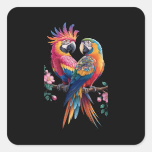 Lieve Papegaaien Vierkante Sticker