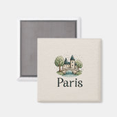 Lieve Parijs Illustratie Magneet (Voorkant / Achterkant)