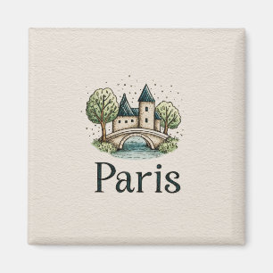 Lieve Parijs Illustratie Magneet