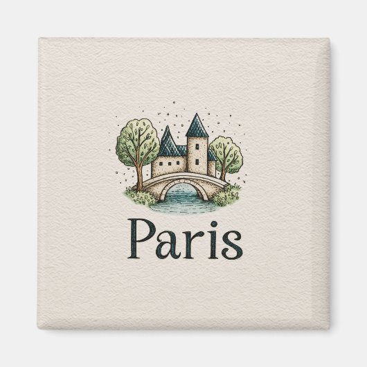 Lieve Parijs Illustratie Magneet (Voorkant)