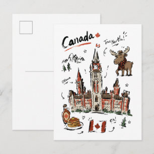 Lieve Parliament Hill Canada Doodle Kunst Briefkaart
