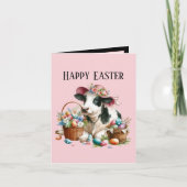 Lieve Pasen koe voeg bericht toe Feestdagen Kaart (Voorkant)