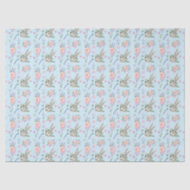 Lieve Pasen Konijn Lente Pastel Bloem Blauw Tissuepapier