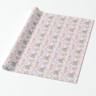 Lieve Pasen Konijn Lente Pastel Bloem Roze Cadeaupapier