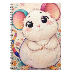 Lieve Pastel Muis Illustratie Cute Kawaii Notitieboek