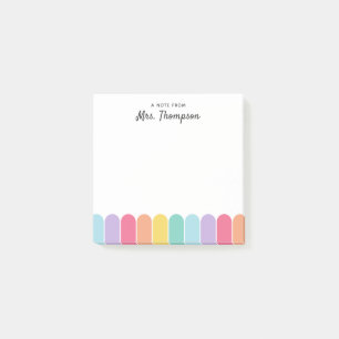 Lieve pastel regenboog boog gepersonaliseerde lera post-it® notes