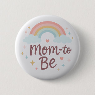 Lieve Pastel Regenboog Moeder Worden Knop Ronde Button 5,7 Cm