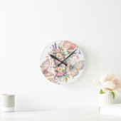 Lieve Pastel Vlinder Kunst Ronde Klok (Huis)