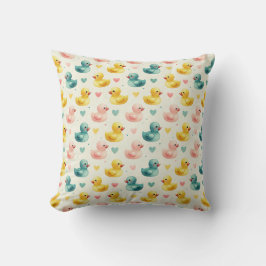 lieve pastel waterverf eend kinderkamer patroon kussen