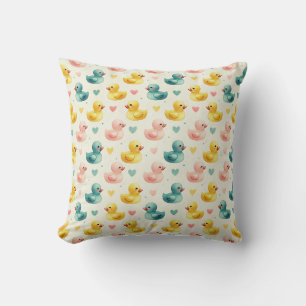 lieve pastel waterverf eend kinderkamer patroon kussen