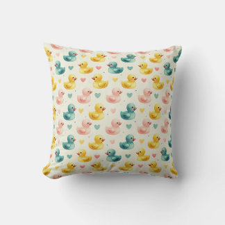 lieve pastel waterverf eend kinderkamer patroon kussen