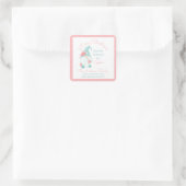 Lieve Pastelkleurig Prettig Kerstmis Aangepaste Na Vierkante Sticker (Tas)