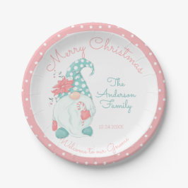 Lieve Pastelkleurig Prettig Kerstmis Familie Welko Papieren Bordje