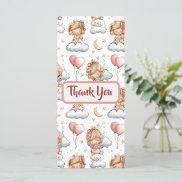 Lieve Pastelkleurige Baby Meisje Shower Bedankkaar