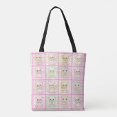 Lieve Patchwork Teddybeer Dekbed Naadloos Tote Bag (Achterkant)