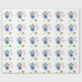 Lieve peetdochter engel gepersonaliseerd cadeaupapier (Vlak)