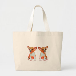 Lieve Pembroke Welsh Corgi-hondliefhebber boodscha Grote Tote Bag