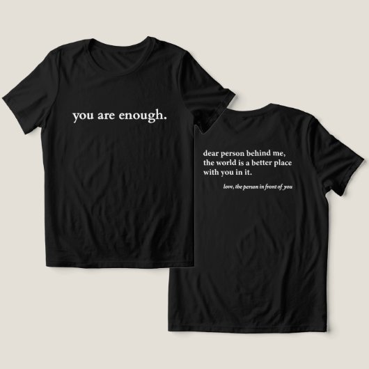 Lieve persoon achter mij hou van Mannen vrouwen Tri-Blend Shirt (Ontwerp Voorkant & Achterkant)