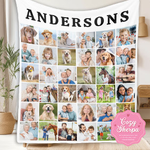 Lieve Persoonlijke Cadeau Verjaardag Collage van 3 Sherpa Deken